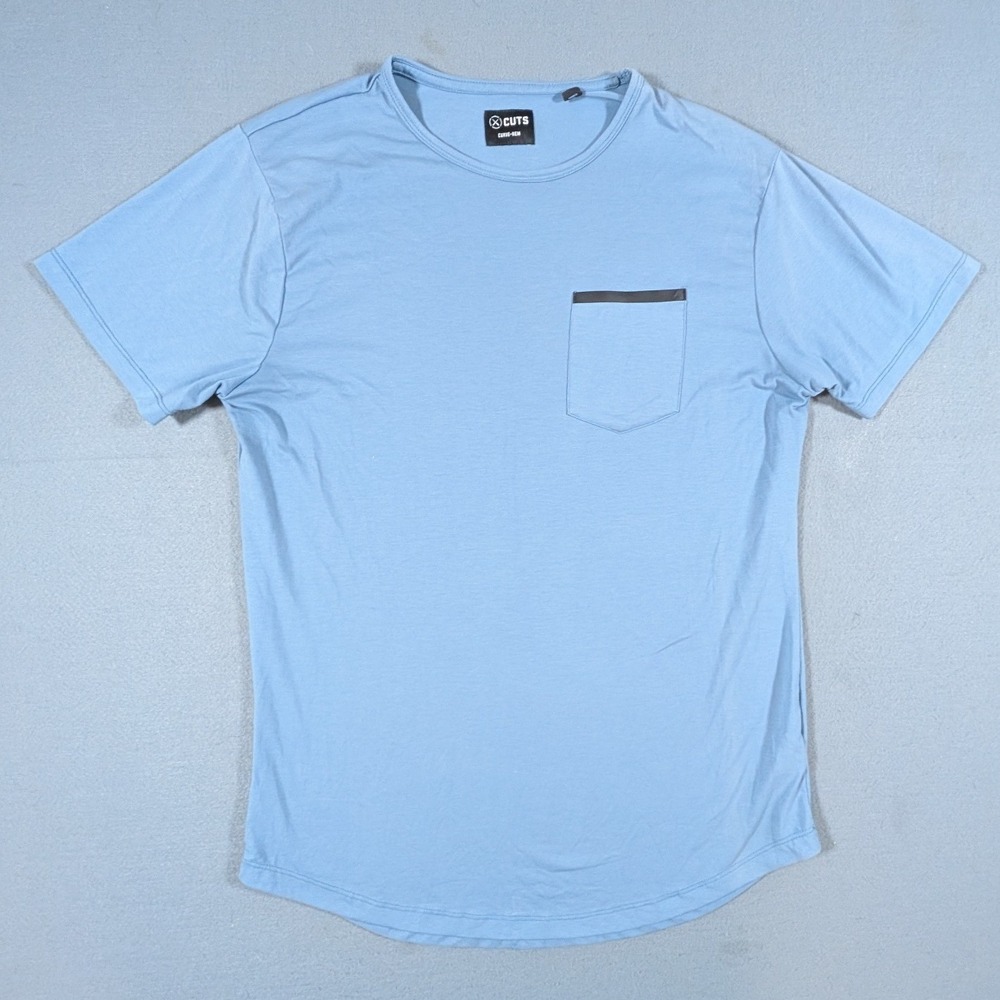 Cuts Curve-Hem Pocket‎ Tee Mens XL Blue Pyca Pro Short Sleeve T-Shirt